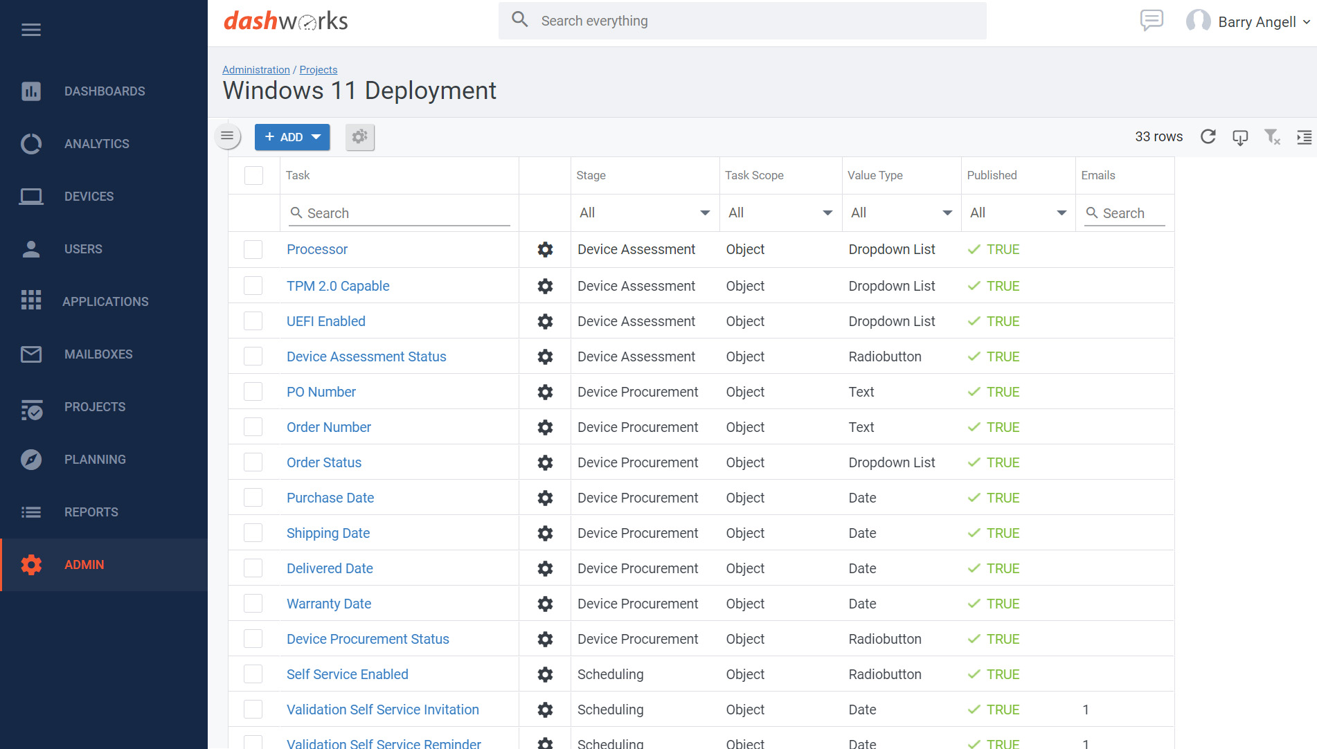 Dashworks - Tasks and Paths