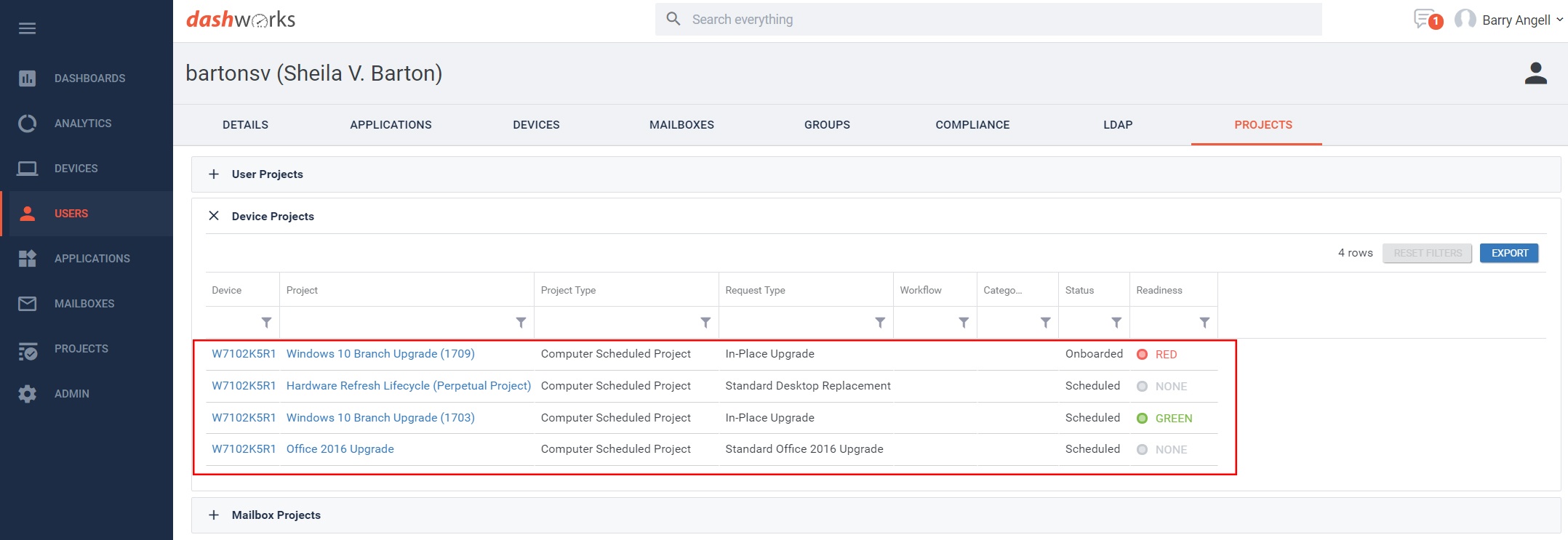 Dashworks 5.2 - Evergreen IT Projects