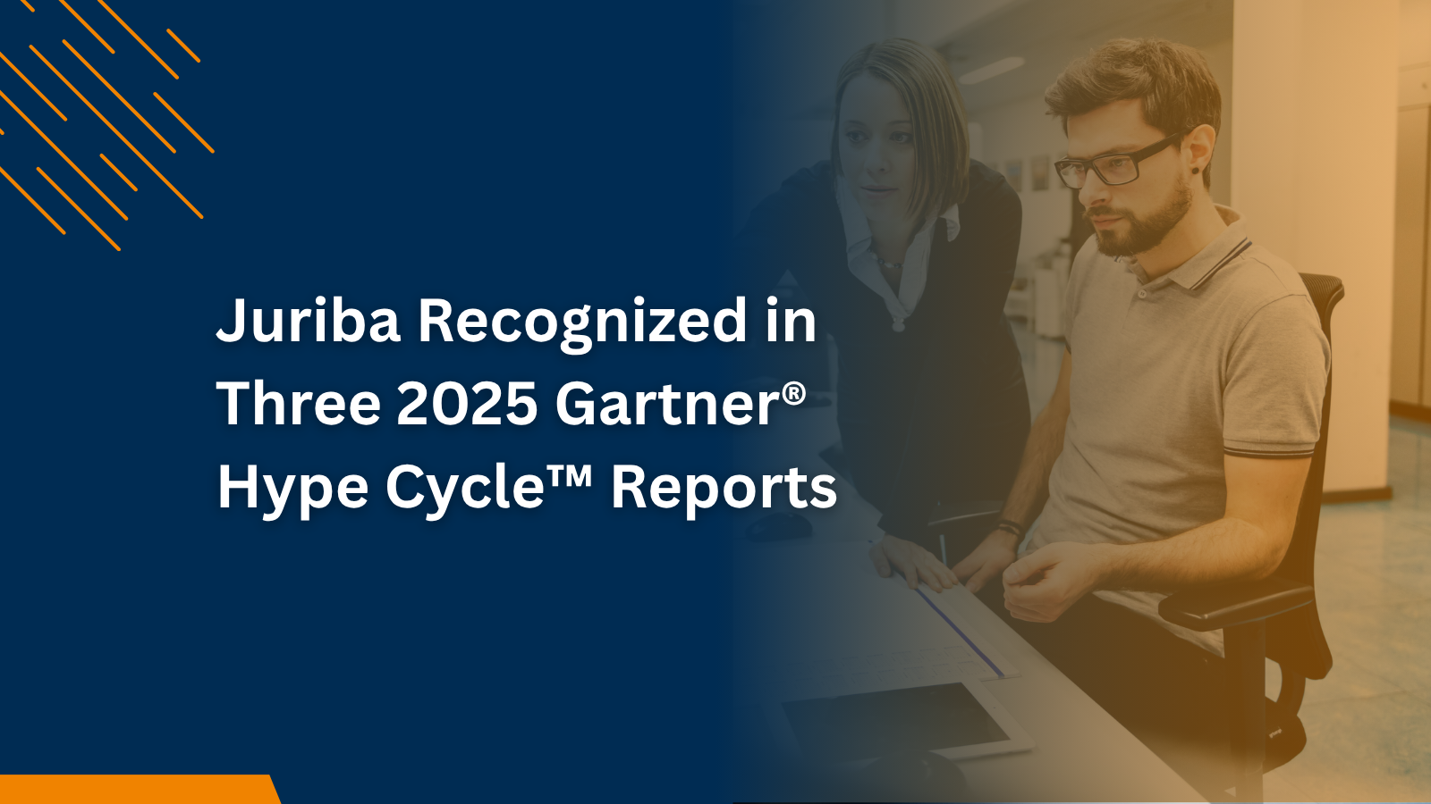Graphic showing Juriba have been recognized in three Gartner Hype Cycles for 2025