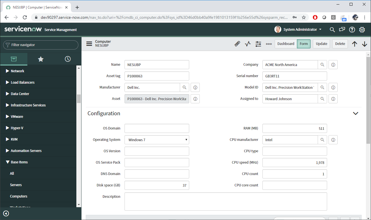 servicenow screenshot 2